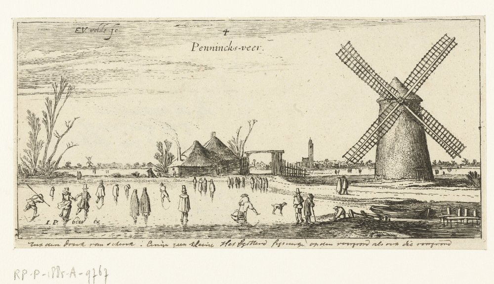 Patineurs sur glace près d