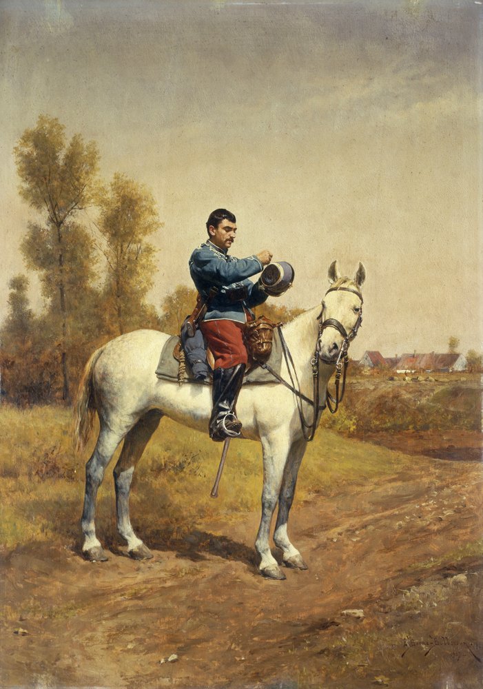 Cavalier sur un cheval blanc, 1907 - Etienne Prosper Berne-Bellecour