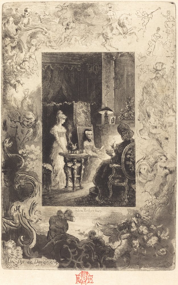 Le thé des douairières - Felix Hilaire Buhot