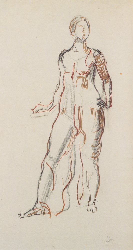 Figure debout en robe | Ferdinand Hodler | Estampe d'art