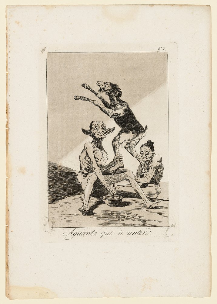 Aguarda Que Te Unten, planche de "Los Caprichos" - Francisco de Goya