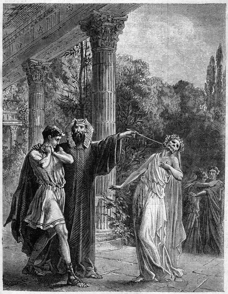Apollonius à Corinthe. Dans « Histoire de la magie du Monde surnaturel et de la Fatalité à travers les temps et les peuples », Furne Jouvet et Cie éditeurs (1869) - French School