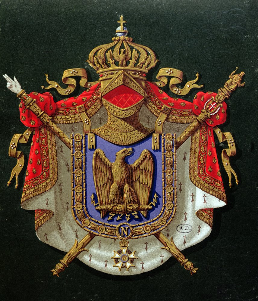 Blason Impérial De Napoléon Noir - Écusson Brodé Avec Dos Scratch Et Support à Coudre - Made In France