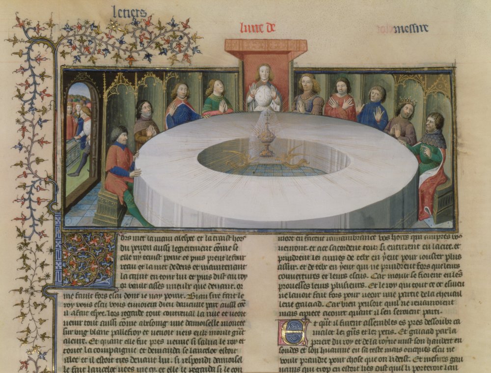 Fr.120 f.524v Les chevaliers de la Table ronde de L
