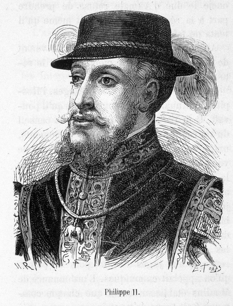 Portrait de Philippe II (Philippe-Auguste) - dans "Histoire de France" par Henri Martin - French School