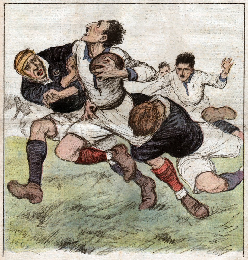 Match de rugby | French School | Estampe d'art