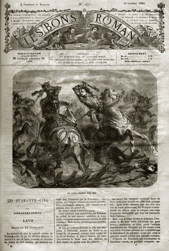 Guerres de Religion - Les Quarante-Cinq - Français et Flamands - La singulière bataille de Henri de Joyeuse (1563-1608) - Les bons romans 1864 - Alexandre Dumas Père - French School