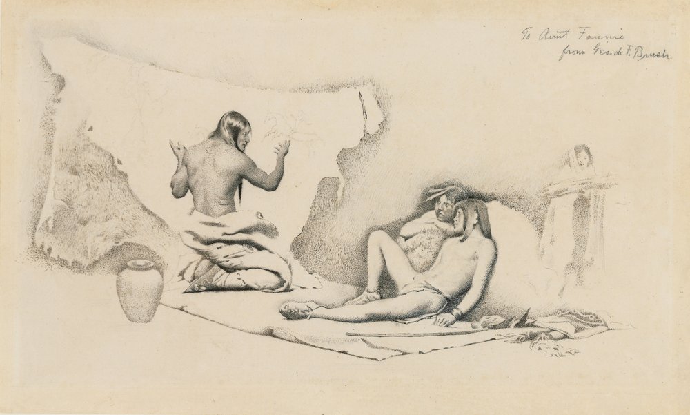 Étude pour L'histoire de l'écrivain d'images, c.1884 - George de Forest Brush or Brusch