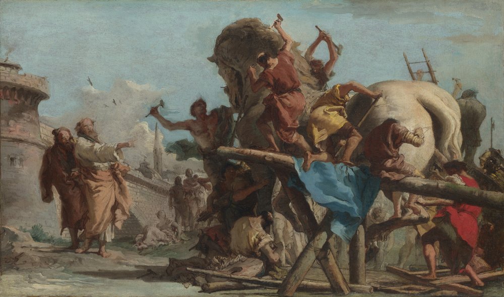La construction du cheval de Troie, vers 1760 - Giovanni Domenico Tiepolo