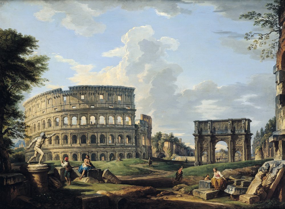 Le Colisée et l'arc de Constantin - Giovanni Paolo Pannini