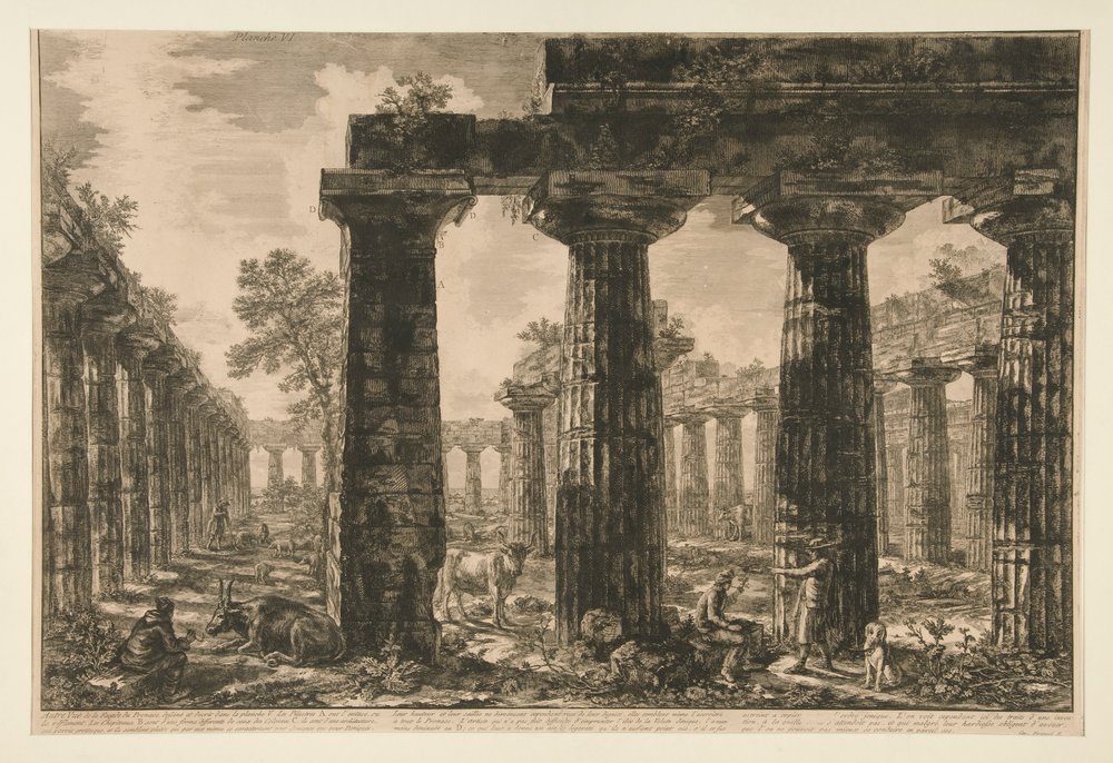 Autre vue de la façade du pronaos, dessinée et décrite dans la planche V, de Différentes vues - Giovanni-Battista Piranesi