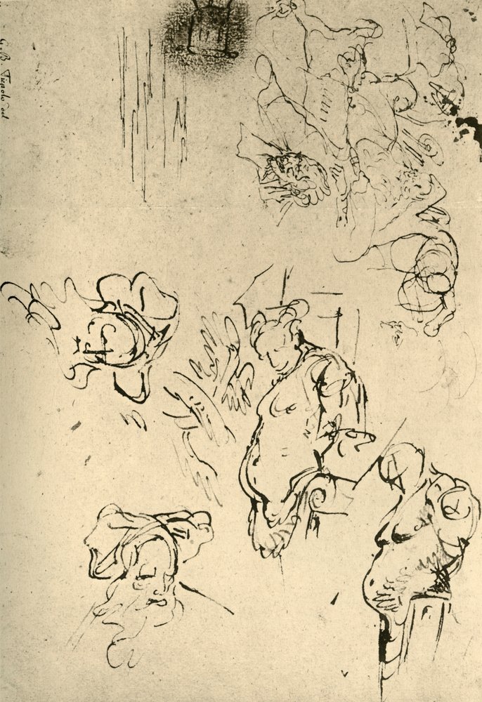 Satyr Herms et Têtes Orientales, milieu du 18ème siècle - Giovanni-Battista Tiepolo