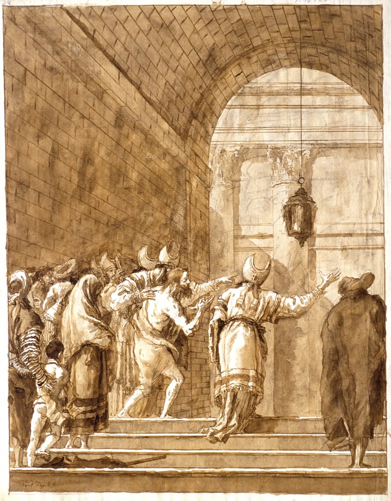 Nabuchodonosor retourne de la nature sauvage à son palais - Giovanni Domenico Tiepolo