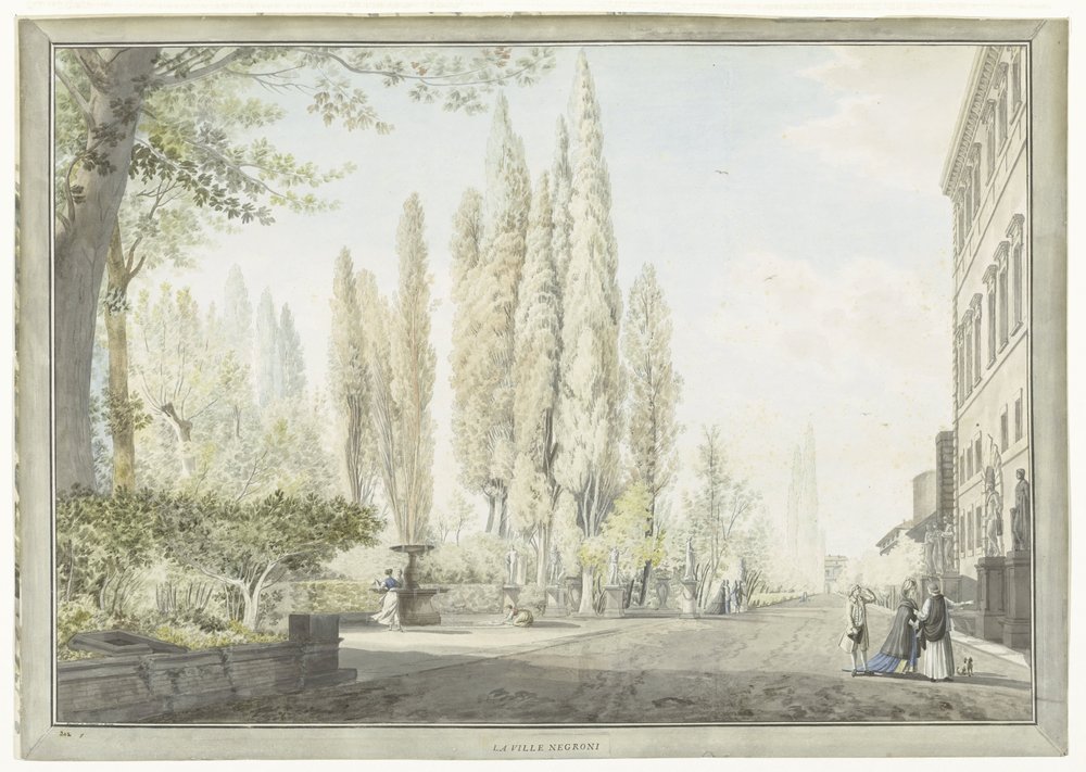 Vue de la Villa Montalto à Rome - La ville Negroni (titre sur l