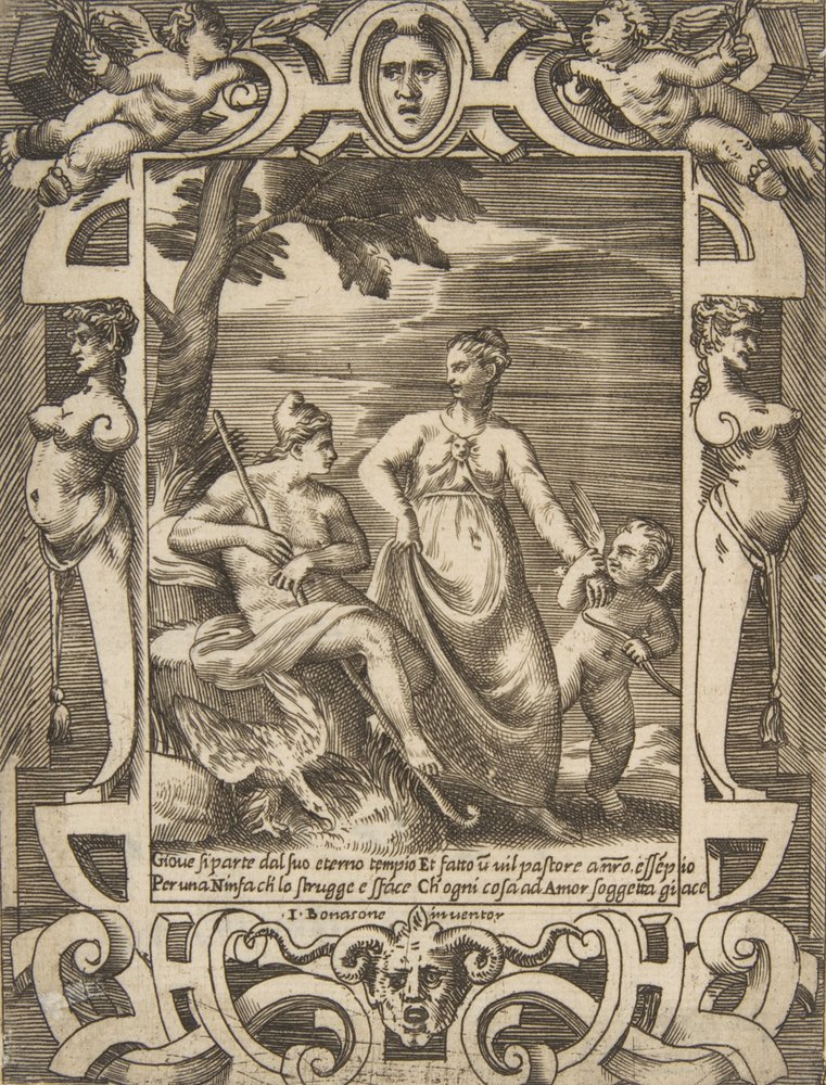 Jupiter à gauche sous la forme d