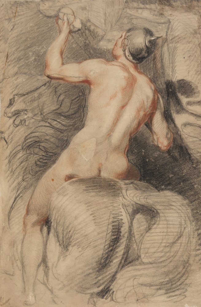 Cavalier à cheval, vu de dos - Giuseppe (1568-1640) Cesari
