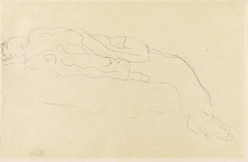 Femme allongée sur un canapé - Gustav Klimt