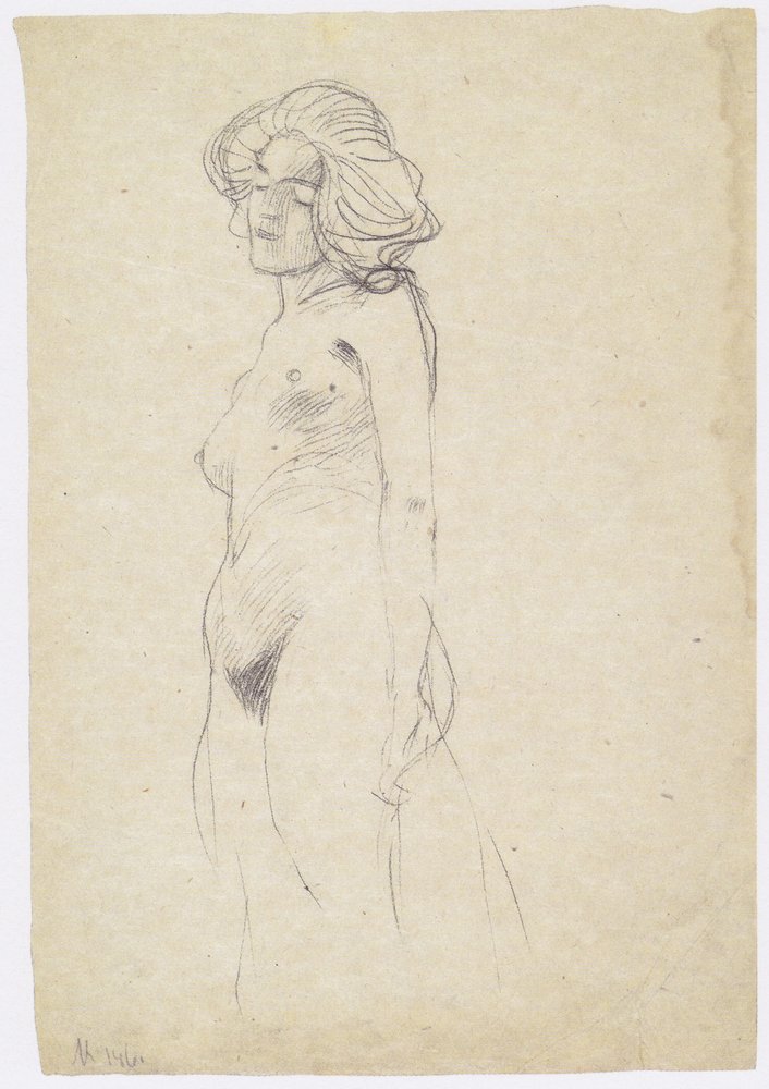 Nu féminin tourné vers la gauche - Gustav Klimt