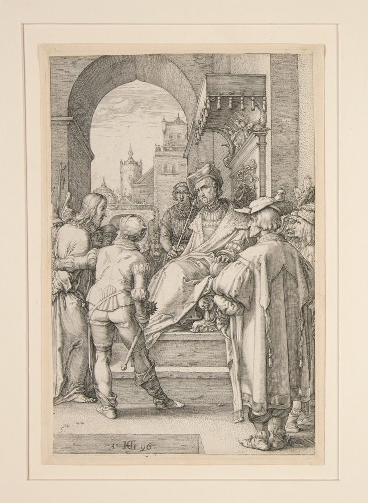 Le Christ devant Pilate, planche n° 5 de la série « La Passion du Christ » - Hendrick Goltzius