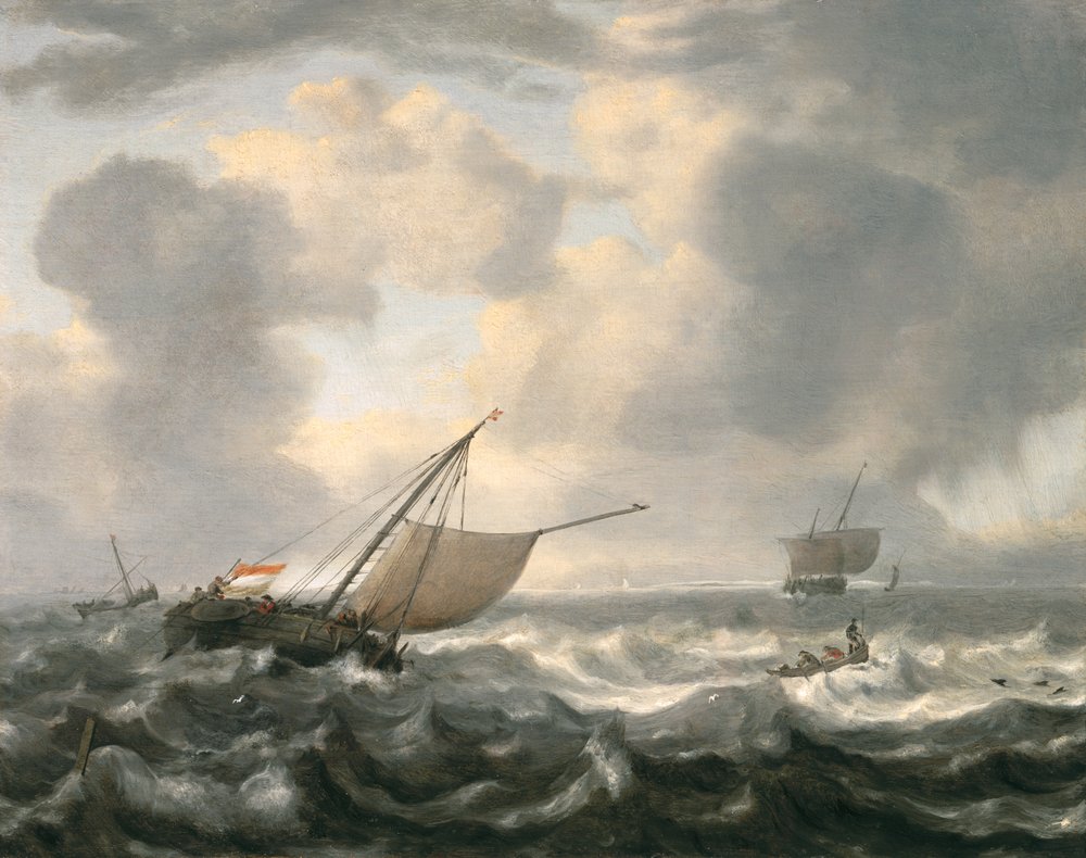 Navires sur une mer agitée - Hendrik van Anthonissen