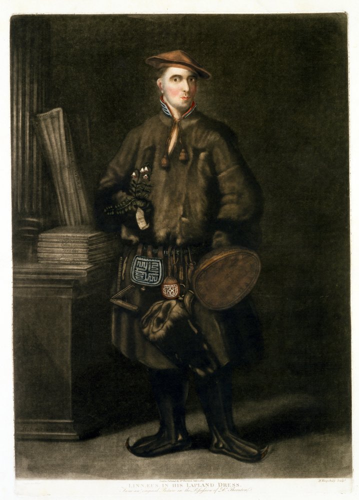 Carolus Linnaeus, en costume lapon, pub. 1805