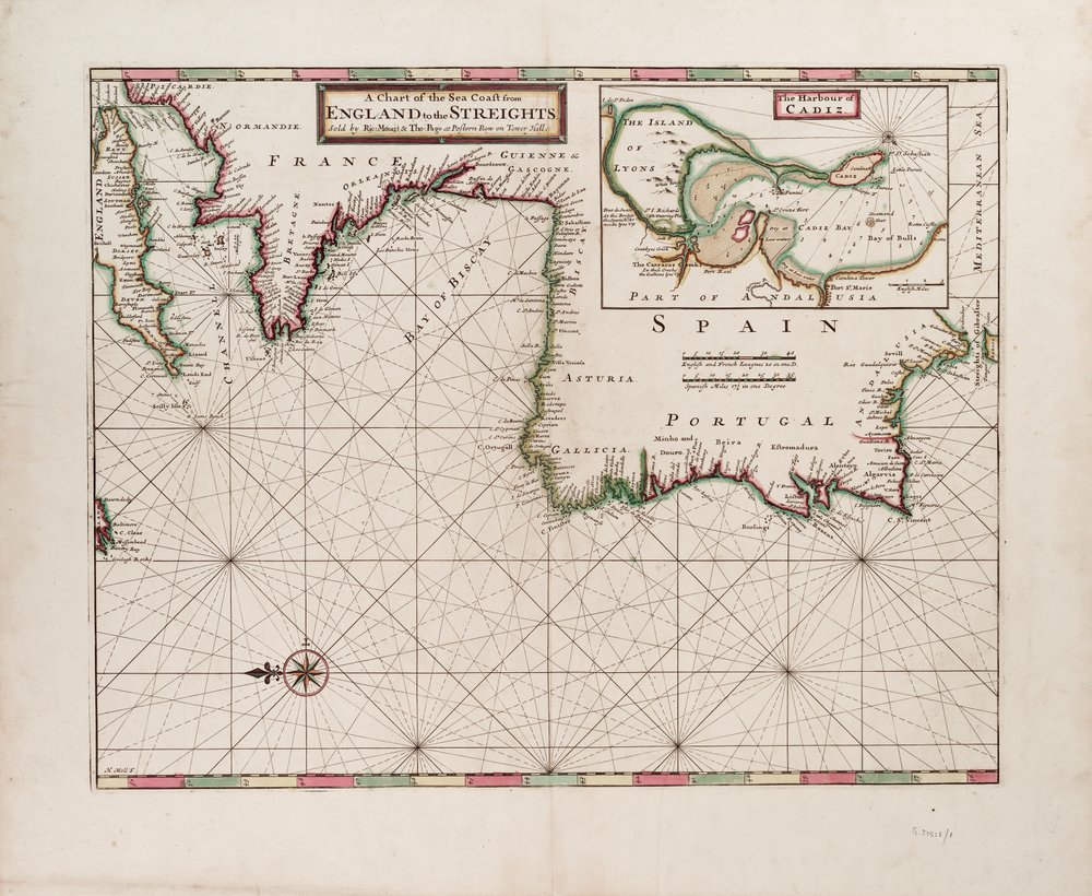 Carte de la côte maritime de l