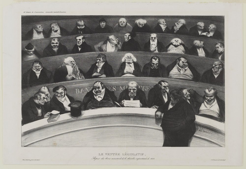 Le Ventre Législatif : Aspect des bancs ministériels de la chambre de prostitution de 1834 - Honoré Daumier