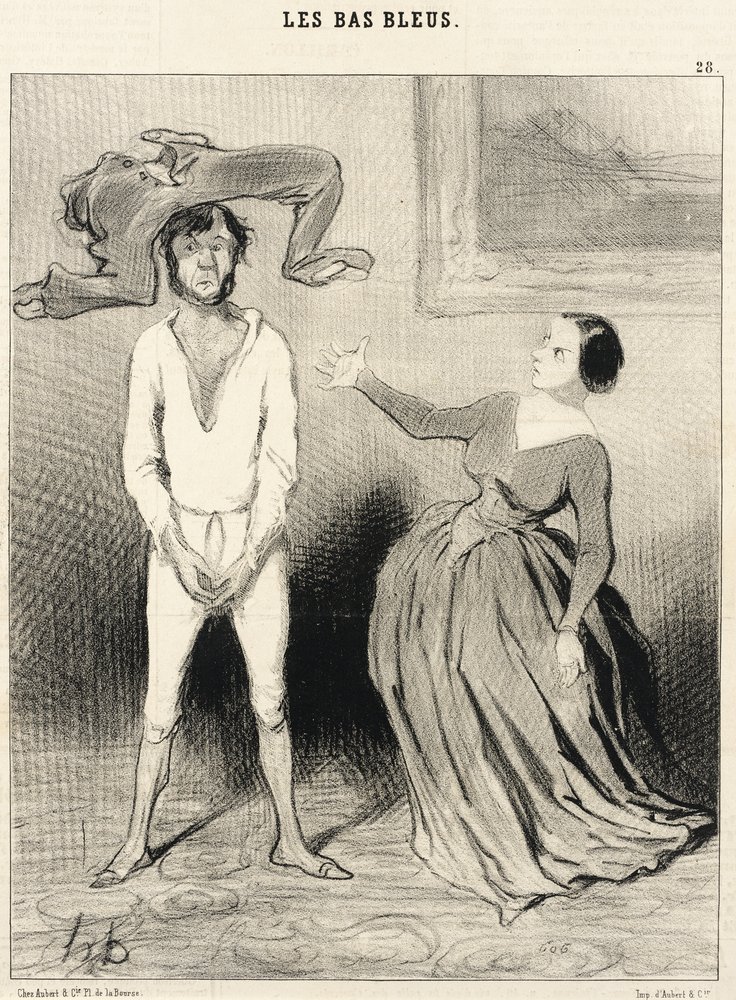 Une femme comme moi... remettre un bouton?... - Honoré Daumier