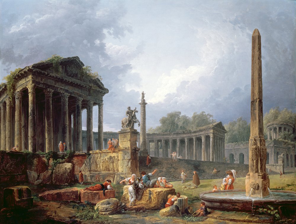 Caprice architectural avec obélisque, 1768 - Hubert Robert