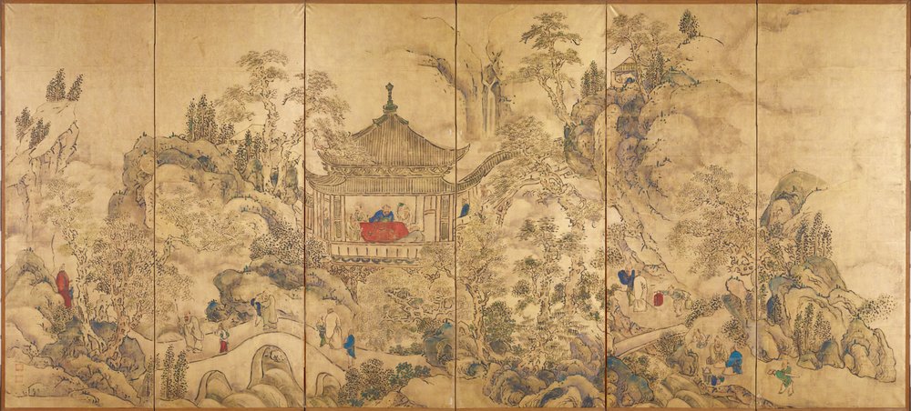 Paysage avec un pavillon - Ike no Taiga
