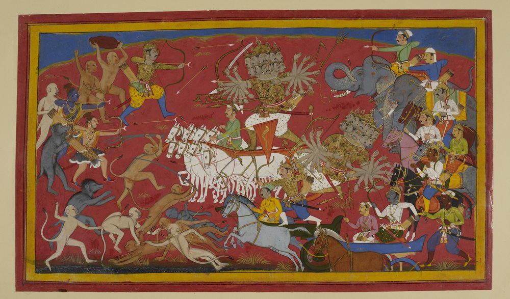 Rāvaṇa se bat avec acharnement mais tombe au cours d