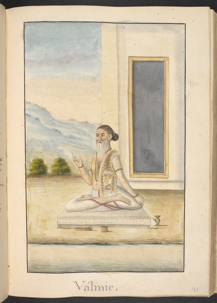 Le sage Valmiki, auteur du "Ramayana". - Indian School