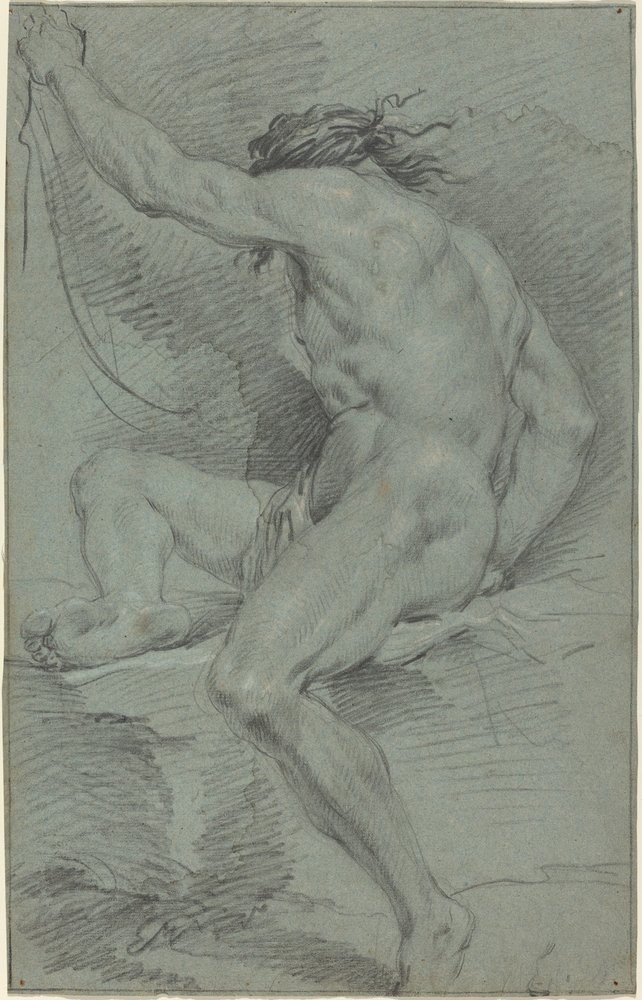 Figure Nue (étude académique) - Italian 17th Century