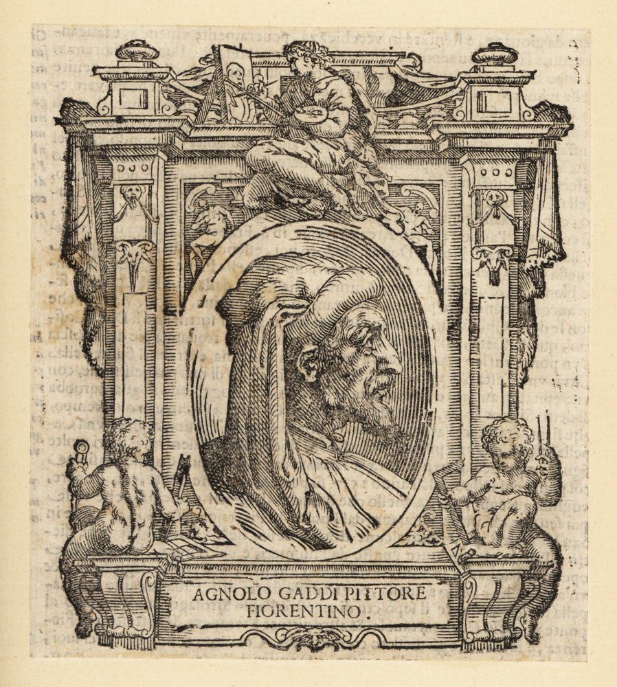 Portrait d'Agnolo Gaddi, peintre italien de Florence, vers 1350-1396