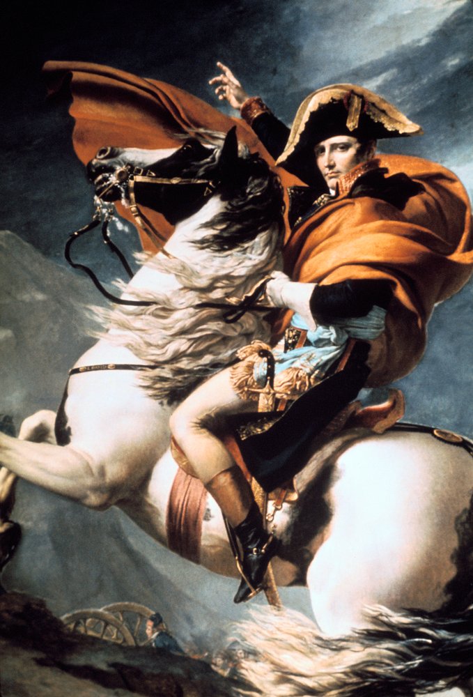 Napoléon franchissant les Alpes, détail, vers 1800 - Jacques Louis David