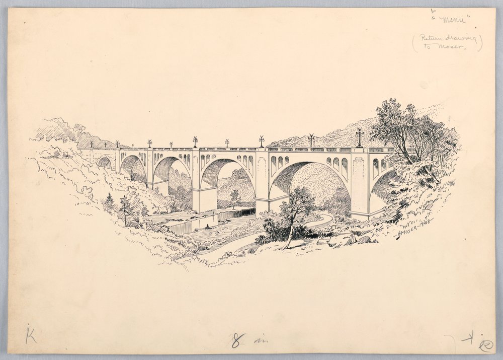 Un pont, design pour le dîner du Washington Board of Trade, 13 mai 1908 - James Henry Moser