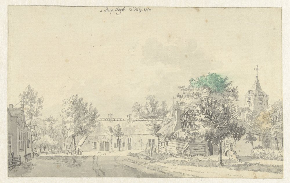 Vue du village d'Odijk | Jan de Beijer | Estampe d'art