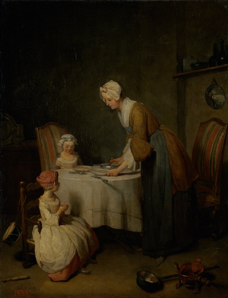 La Grâce avant le repas, 1744 - Jean-Baptiste Simeon Chardin
