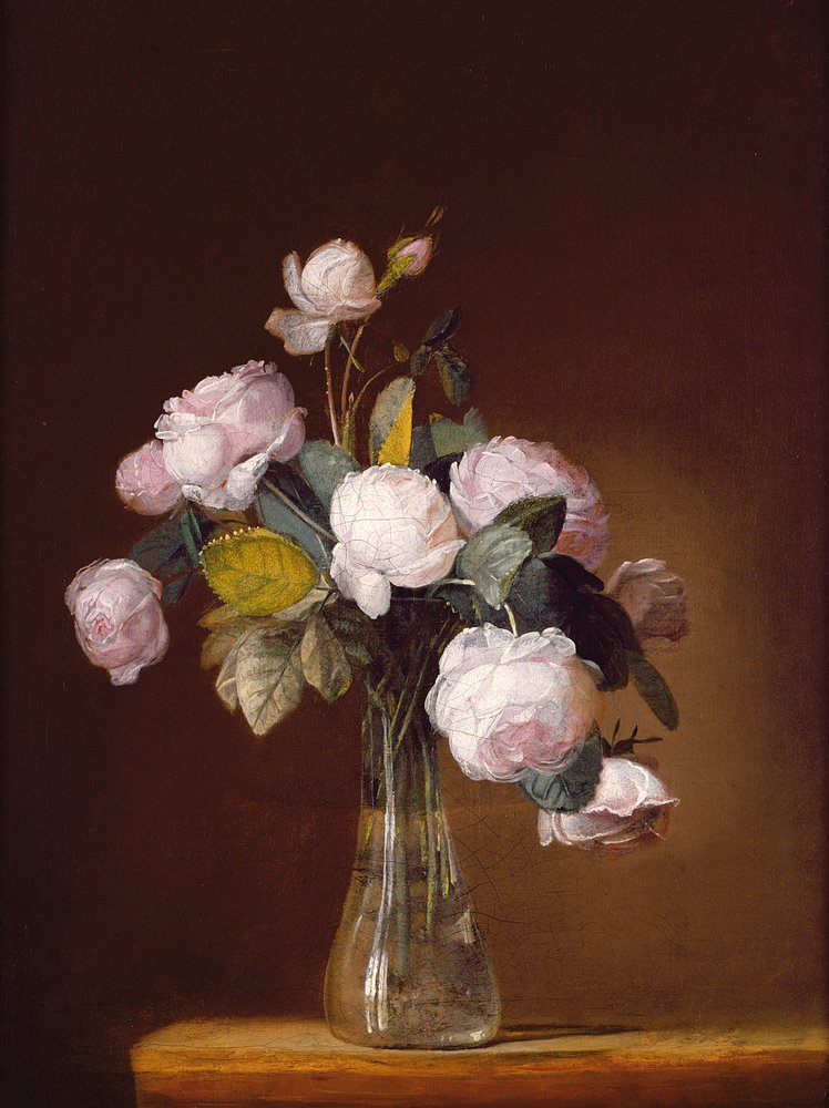 Roses sur un rebord de pierre - Jean-Louis Prevost