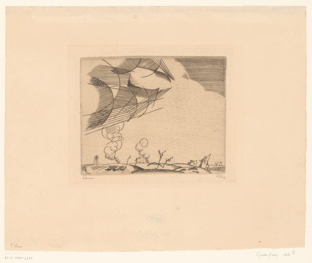 Paysage avec fumées - Jean Emile Laboureur (signed by artist)