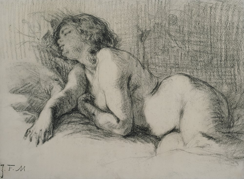 Étude d'un nu féminin allongé | Jean-Francois Millet