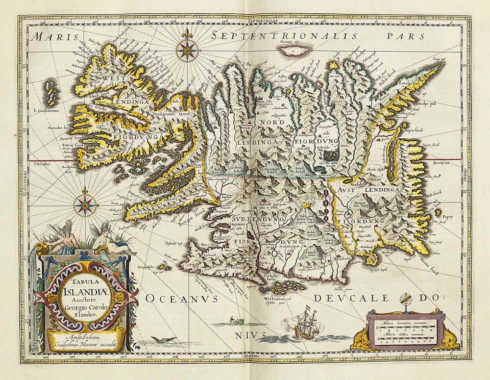 Carte de l'Islande, de "Atlas Maior Sive Cosmographia Blaviana", 1662 - Joan Blaeu