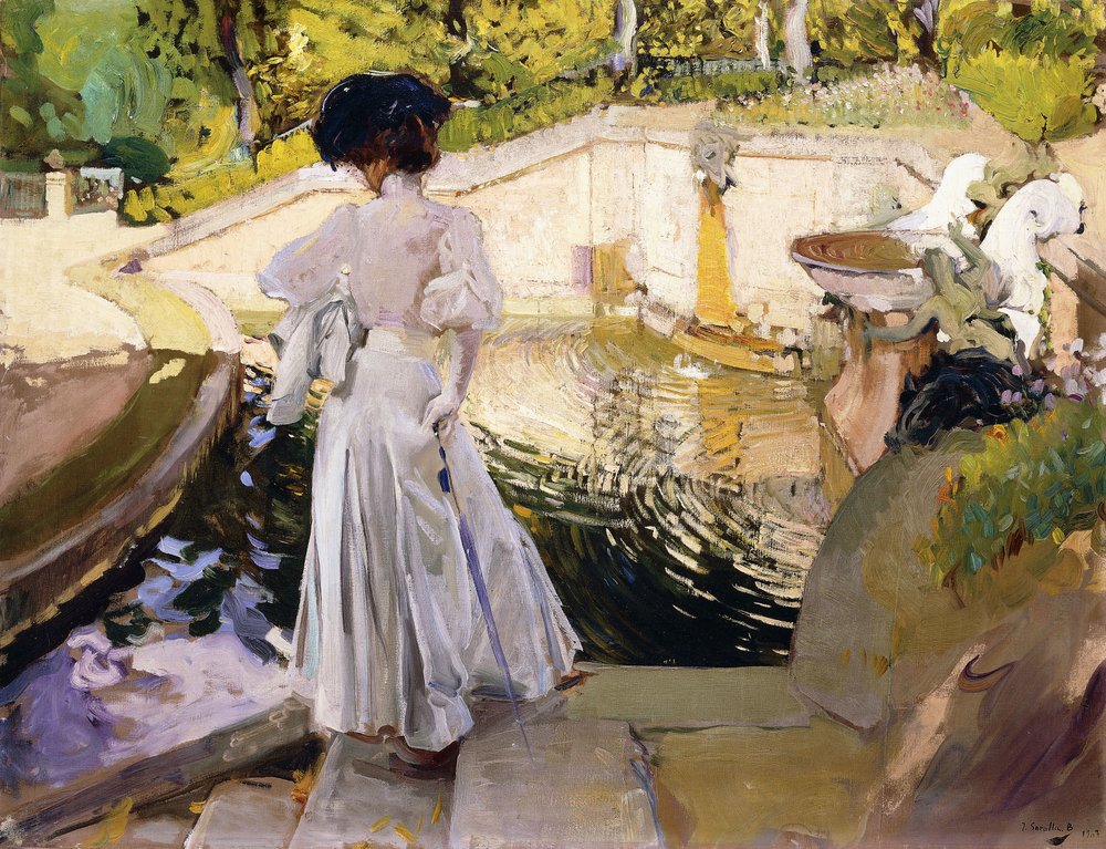 Maria regardant les poissons, Granja, 1907 - Joaquín Sorolla