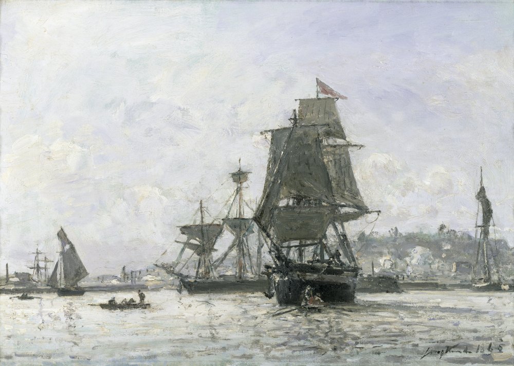 Grands voiliers à Honfleur - Johan-Barthold Jongkind