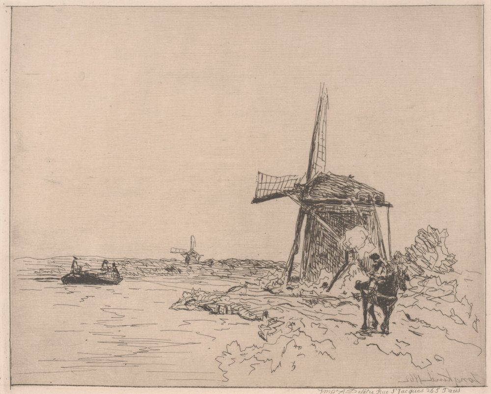 Le chemin de halage, imprimé par Auguste Delâtre (né en 1822) - Johan-Barthold Jongkind