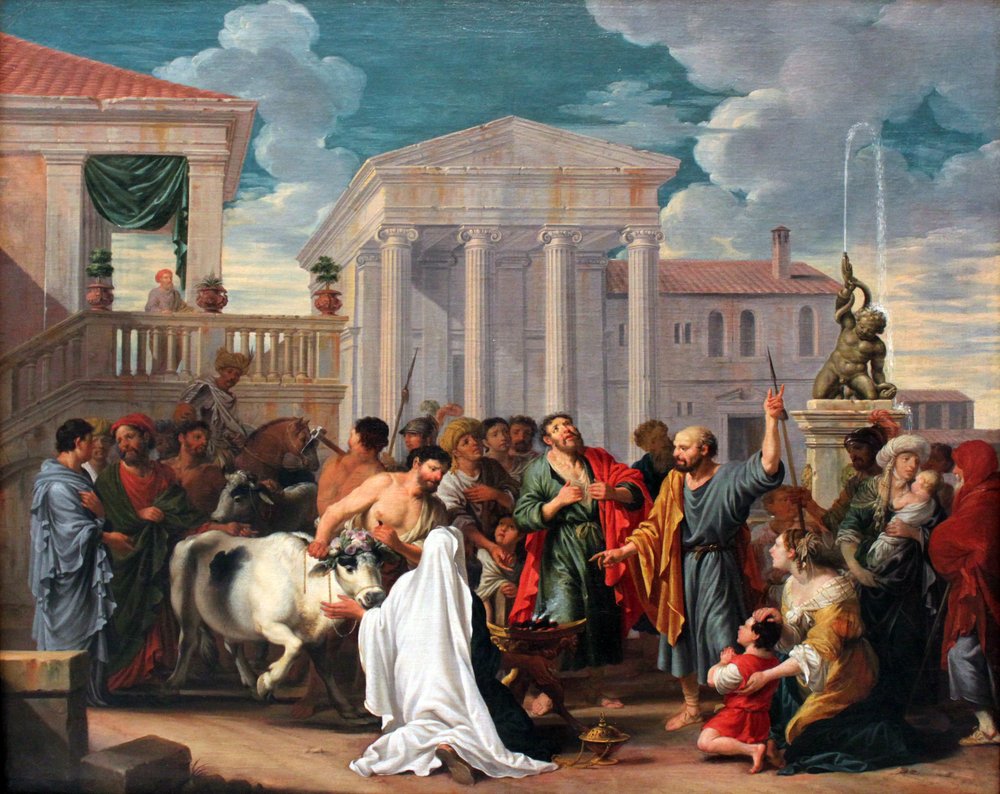Paul et Barnabas à Lystre | Johann Heiss | Estampe d'art