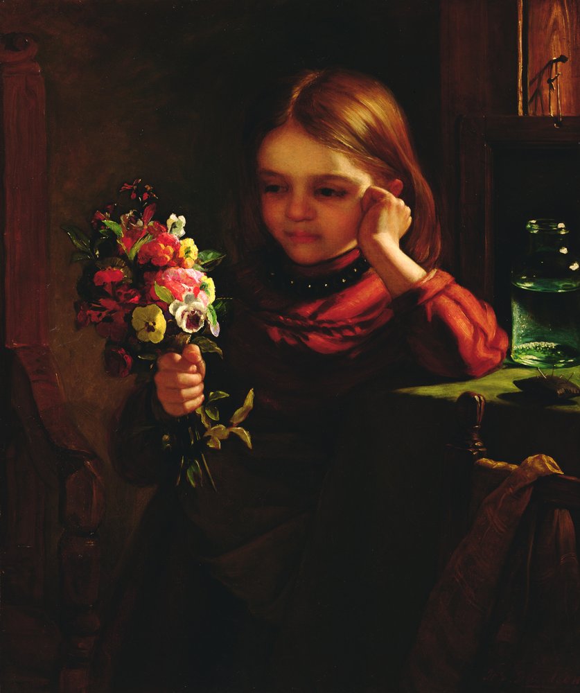 Fille avec des fleurs - John Davidson