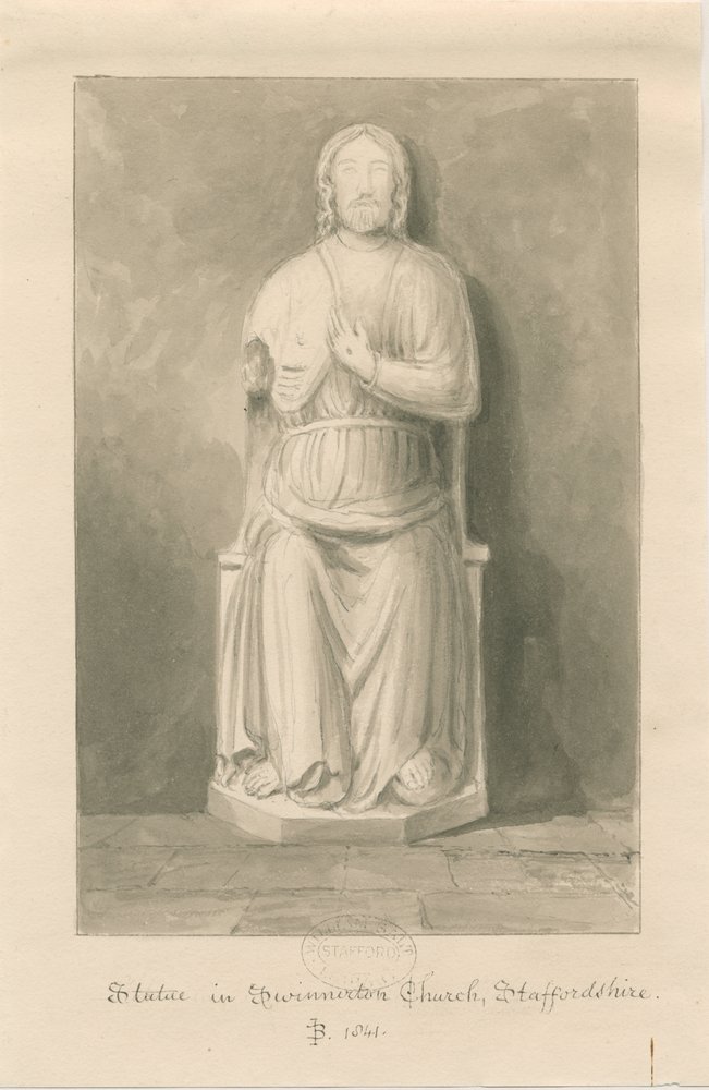 Église de Swynnerton - Statue de Jésus-Christ - John Buckler