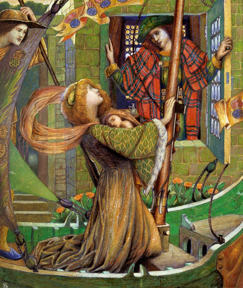 "Love Gregor" Illustration pour la chanson de geste anglaise. Peinture de Byam Shaw (1872-1919) (preraphaelite) Collection privee - John Byam Liston Shaw