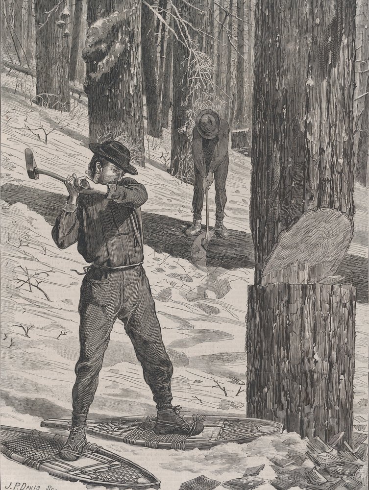 Exploitation forestière en hiver Every Saturday, Vol. II, New Series, 28 janvier 1871 - John Parker Davis